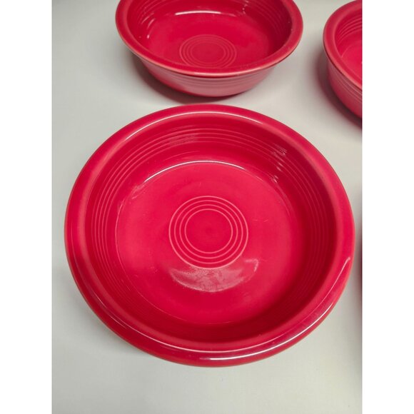 Fiestaware Scarlet Red Cereal Bowls Set of 4 HLC Fiesta - Picture 4 of 9